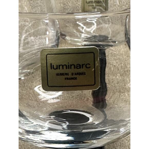 Vintage Luminarc France Black Stem Wine Glasses Set of 6 - Picture 5 of 6